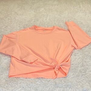 Avia Coral Tie-Front Long Sleeve Tee PULLOVER WOMENS SIZE S